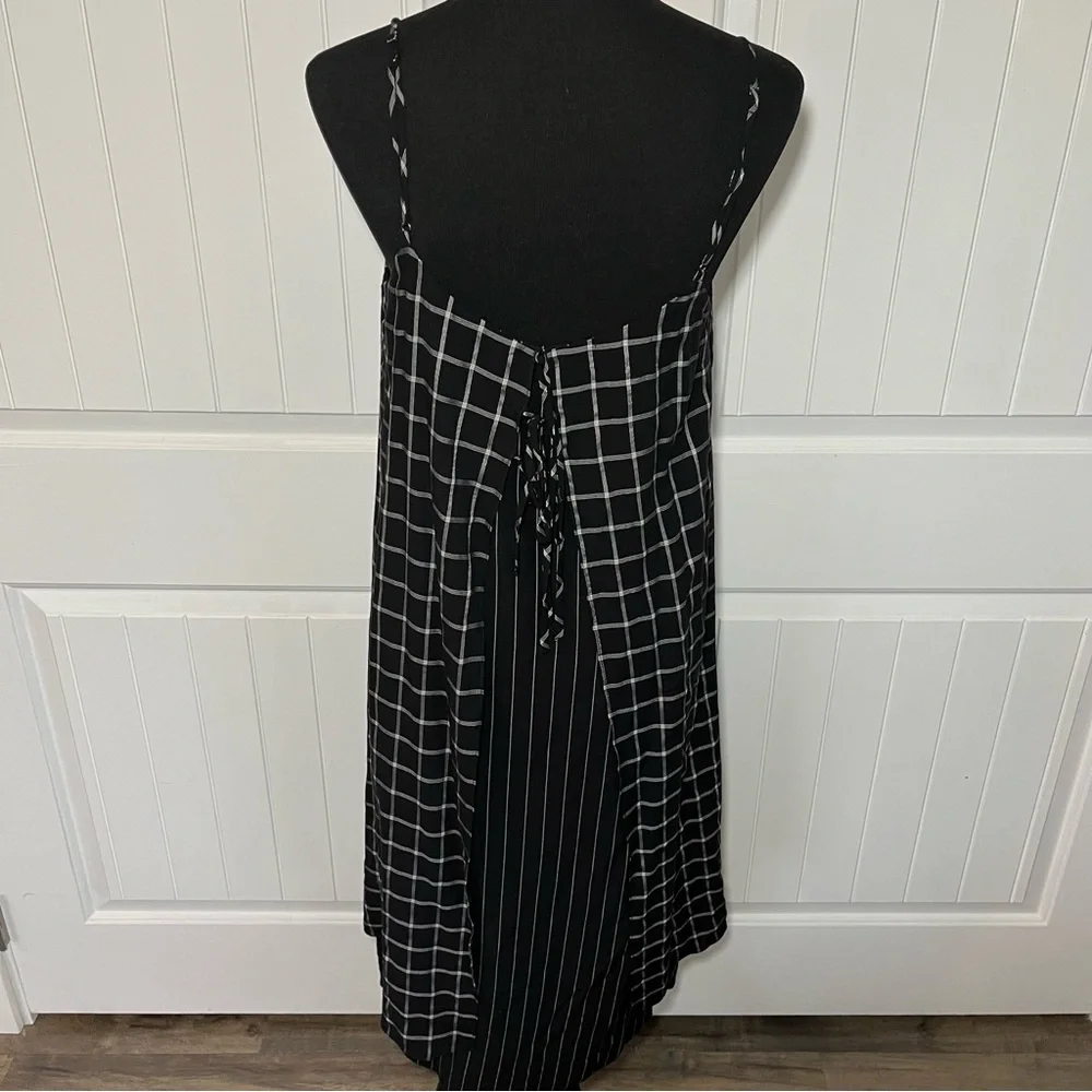 SVILU black white windowpane patterned midi dress women’s large - Picture 10 of 12